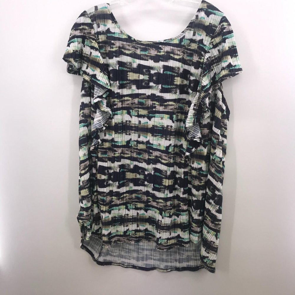APT9 SHORT SLEEVE MULTI COLOR BLOUSE